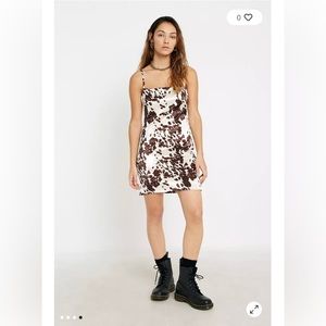 Urban Outfitters Satin Cow Print Dress